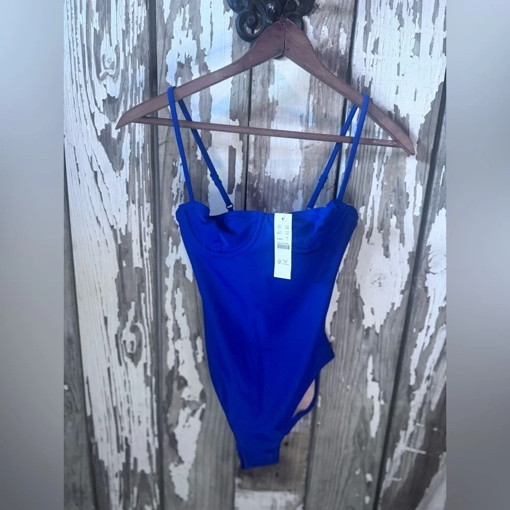 J. Crew Navy Heritage Balconette Underwire One Piece Swimsuit NWT Size 0